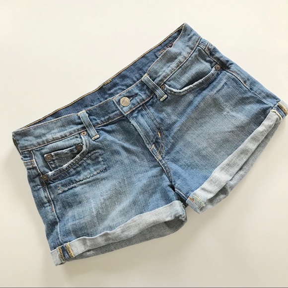 Citizens Of Humanity Pants - Citizens of Humanity Cuffed Distressed Jean Shorts